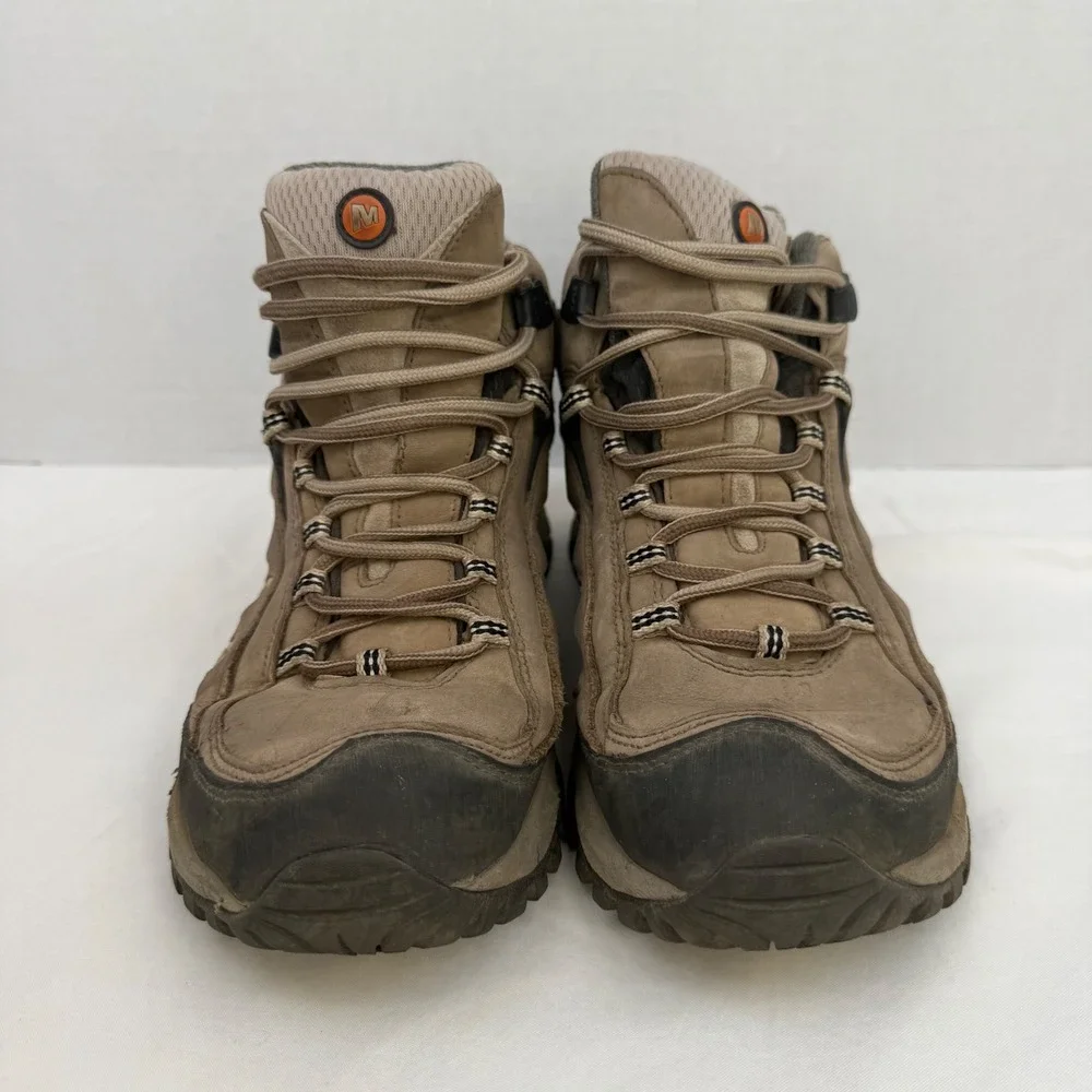Merrell Radius Mid Waterproof Hiking Boots Walnut Vibram Womens 8.5